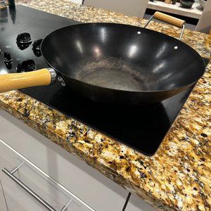 Alpine Cuisine 13.5" Wok wooden stay cool handle